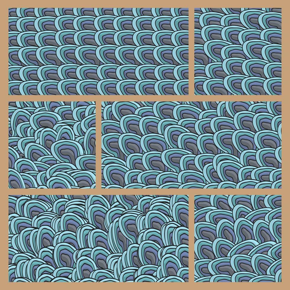 patrón de seis garabatos abstractos vector