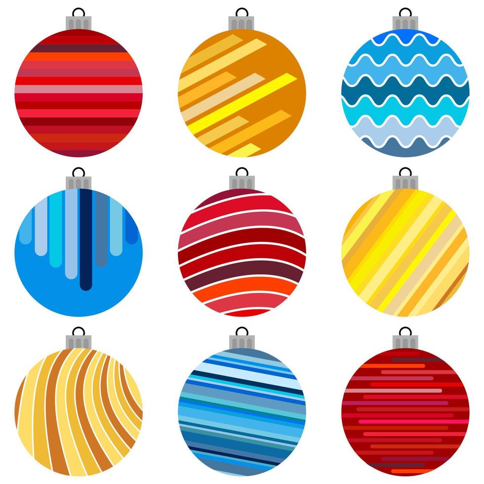 Set of Christmas Balls. Christmas Decorations on White Background. vector