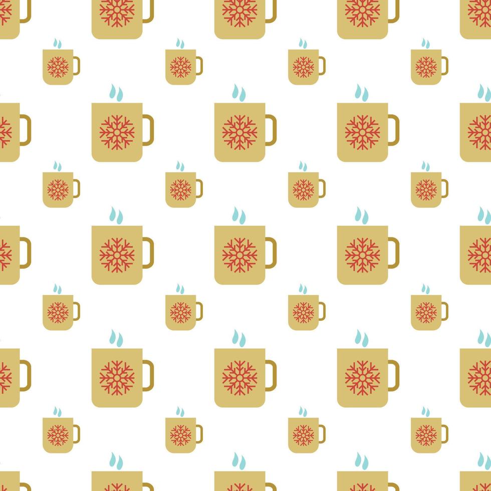 Seamless Pattern with Cup with hot drink vector