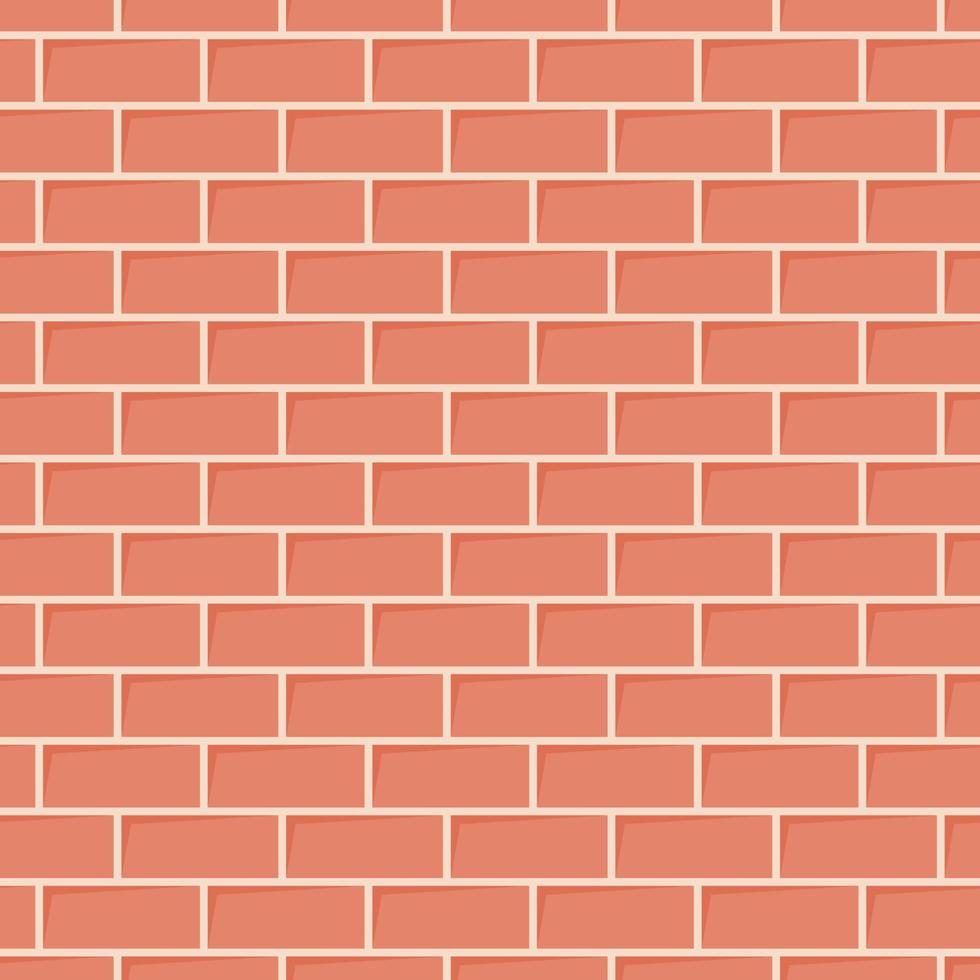 Red brick wall texture. Seamless background. Vector illustration