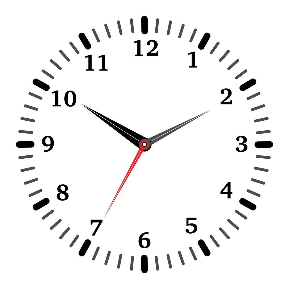 ilustración vectorial de reloj mecánico. cara de reloj sobre fondo blanco. vector