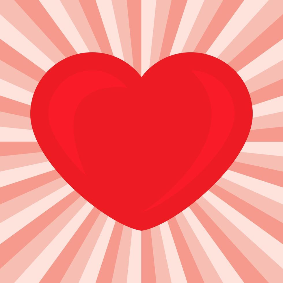 Big Red Heart. Romantic love symbol of valentine day. Vector illustration.