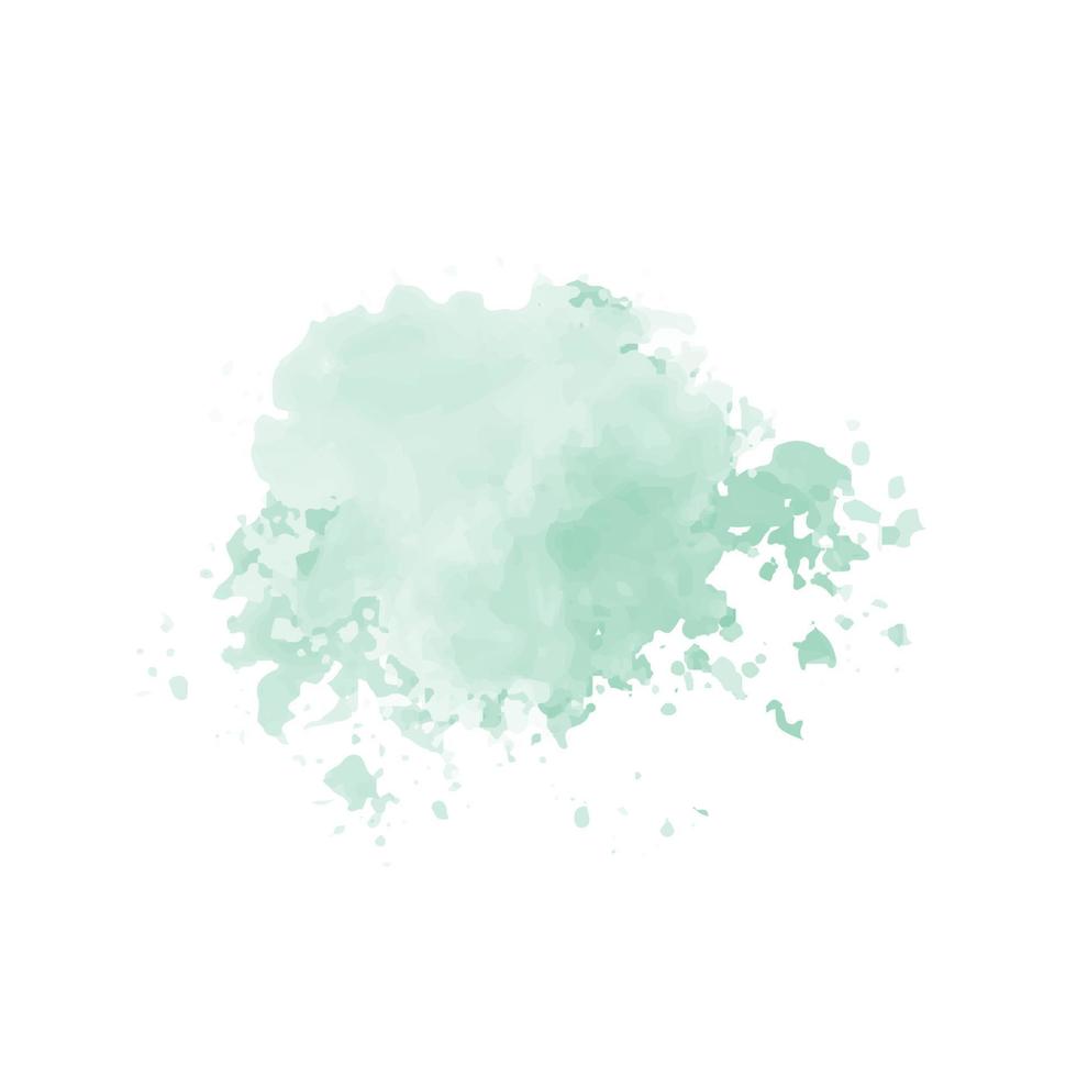 Abstract mint green watercolor water splash vector