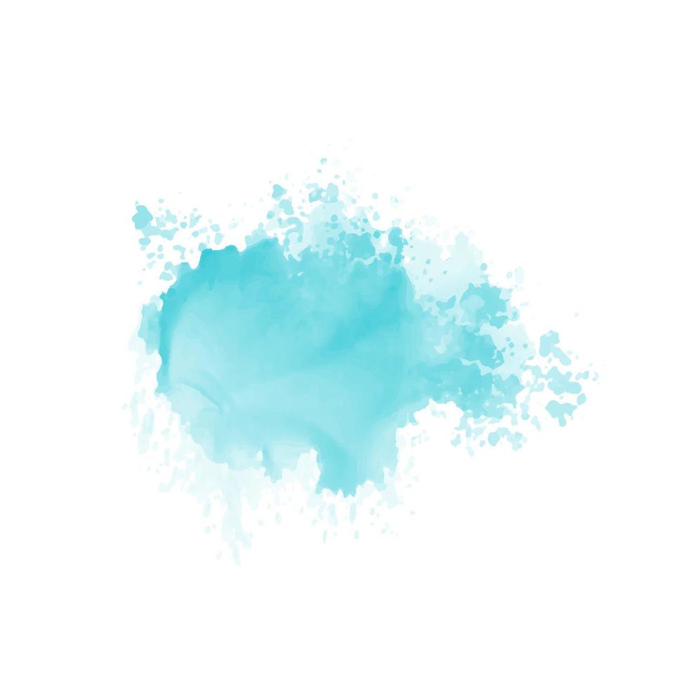 Abstract mint blue watercolor water splash vector