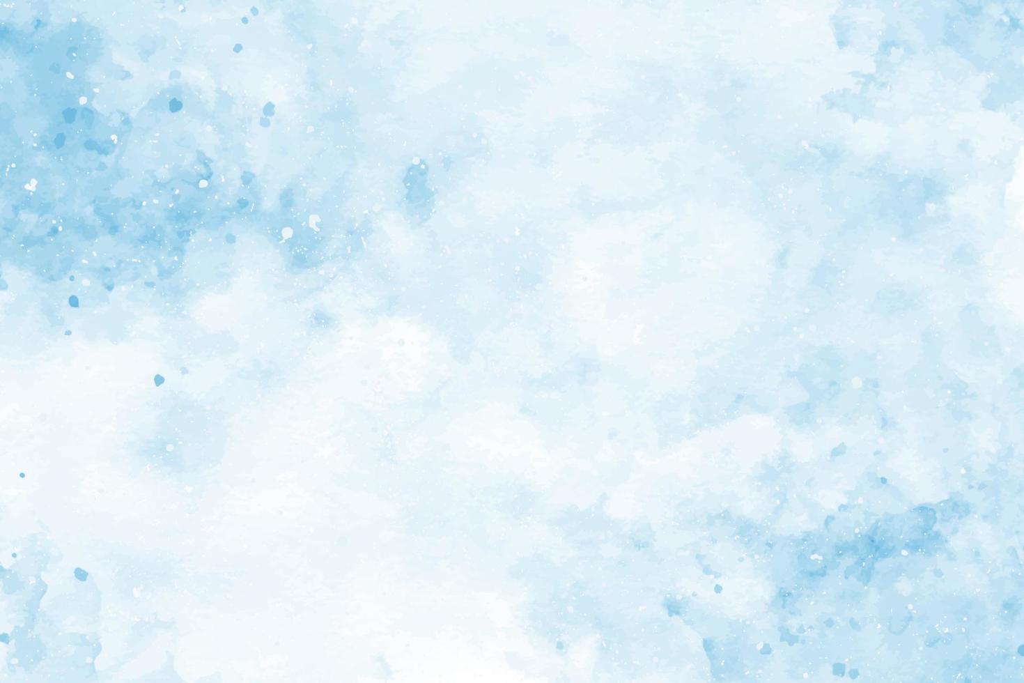 Abstract blue winter watercolor background. Sky pattern with snow vector