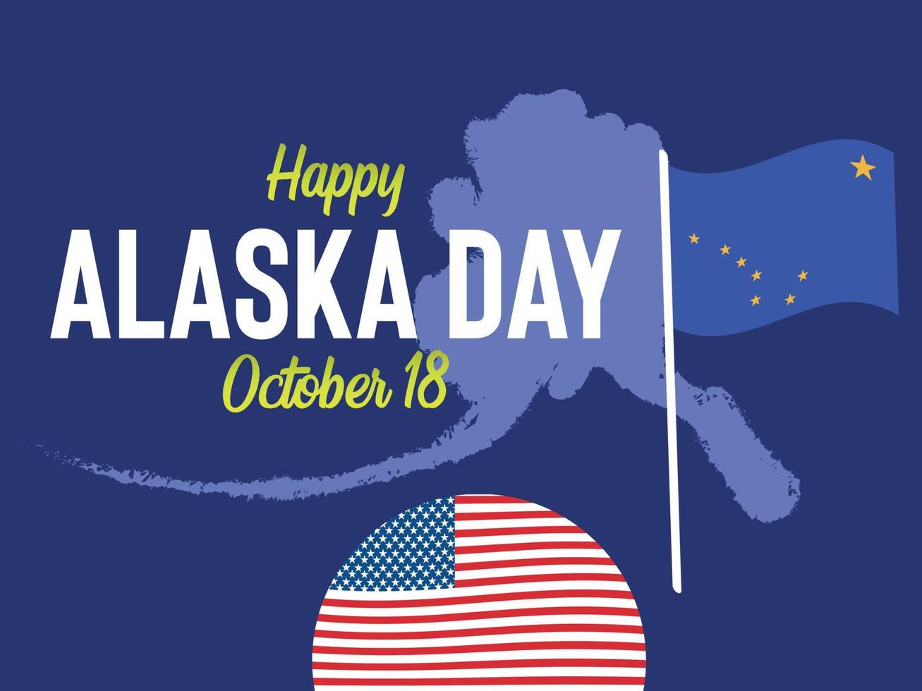 18 de octubre feliz fondo del día de alaska vector