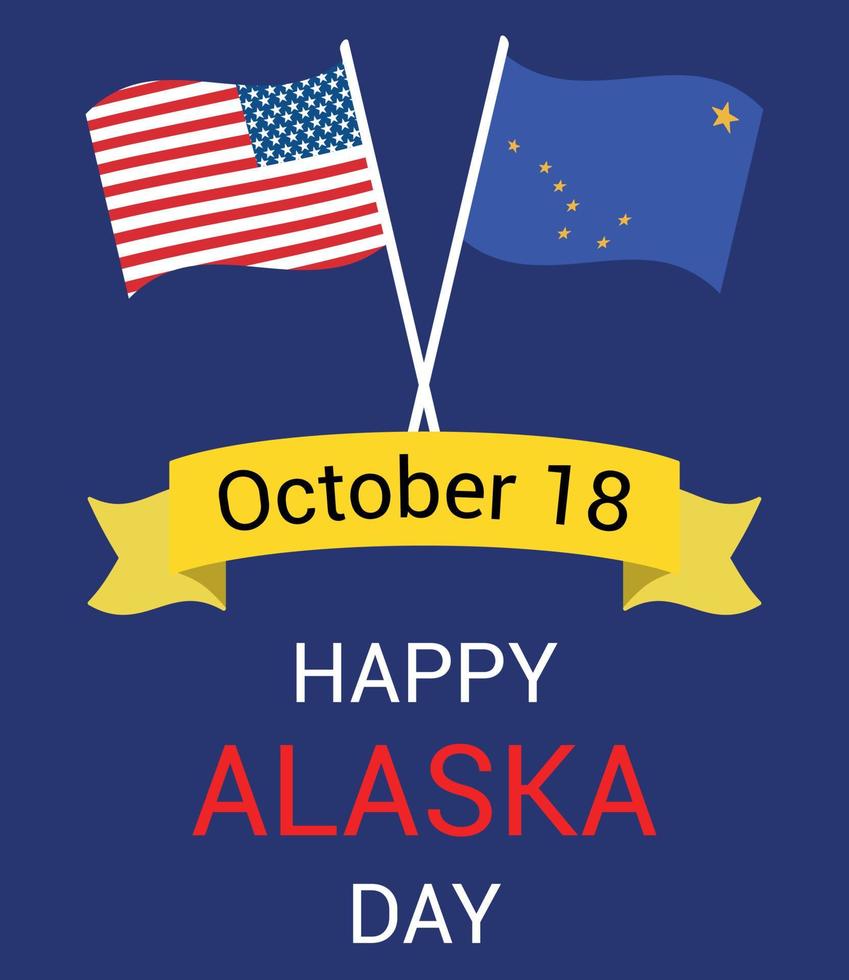 18 de octubre feliz fondo del día de alaska vector