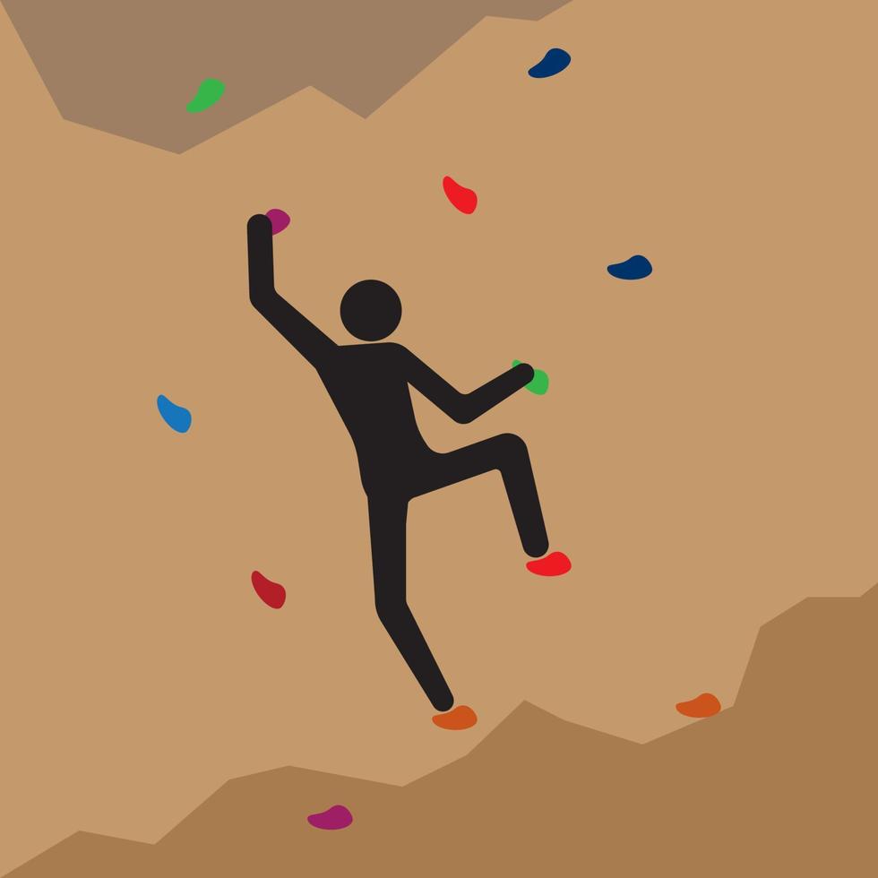 icono de escalada en roca vector