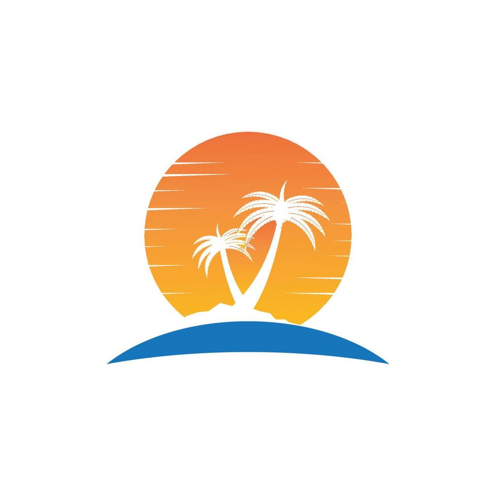 Palm tree summer logo vector