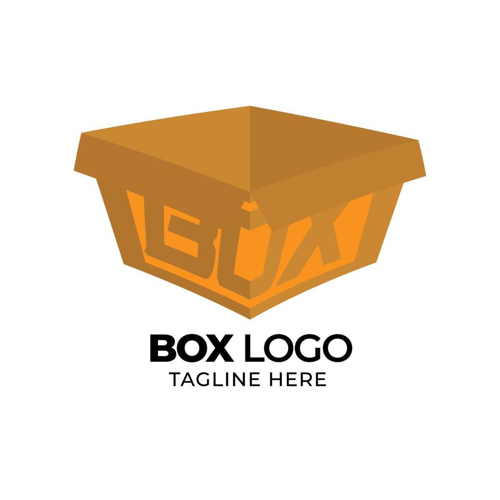 Flat filled Logo Box cartoon style design vector