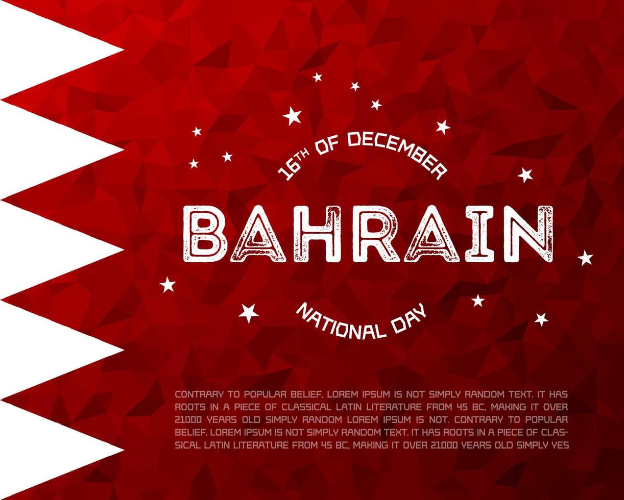 Bahrain National Independence Day 16 December vector
