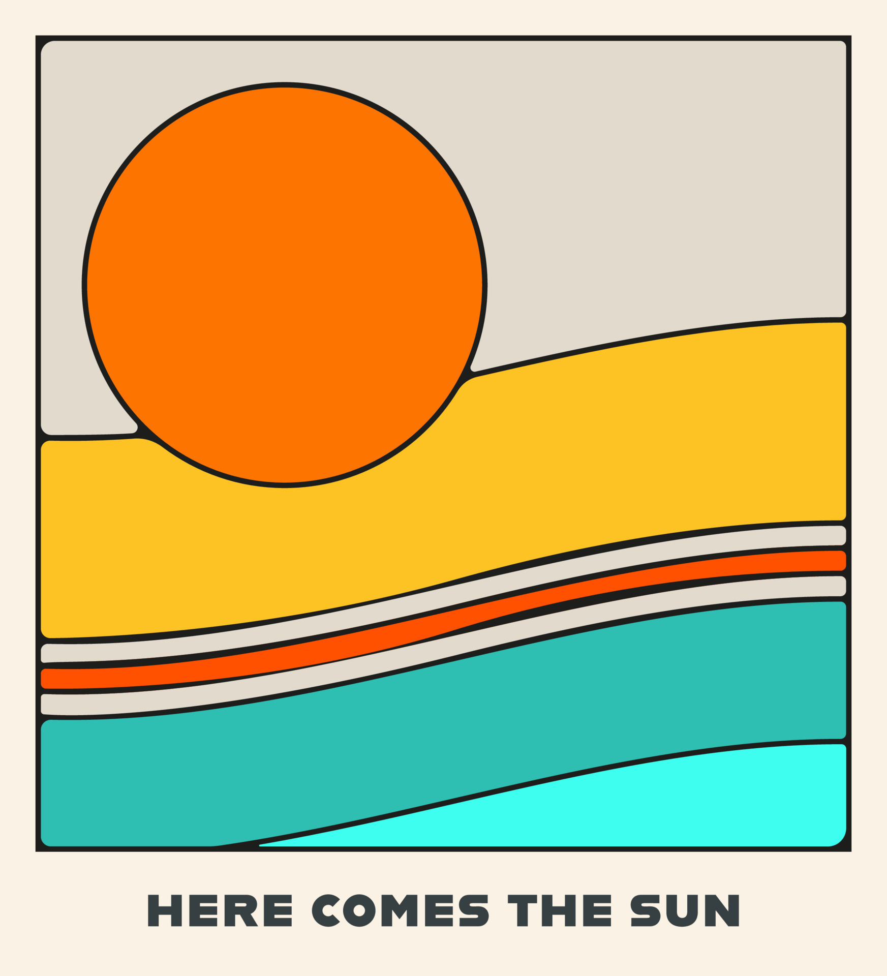 Here comes the Sun minimal design poster. Vector illustration. 12751268
