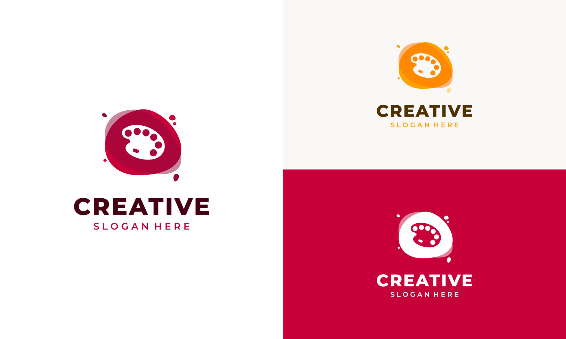 creative color palette logo design, painting logo design on isolated