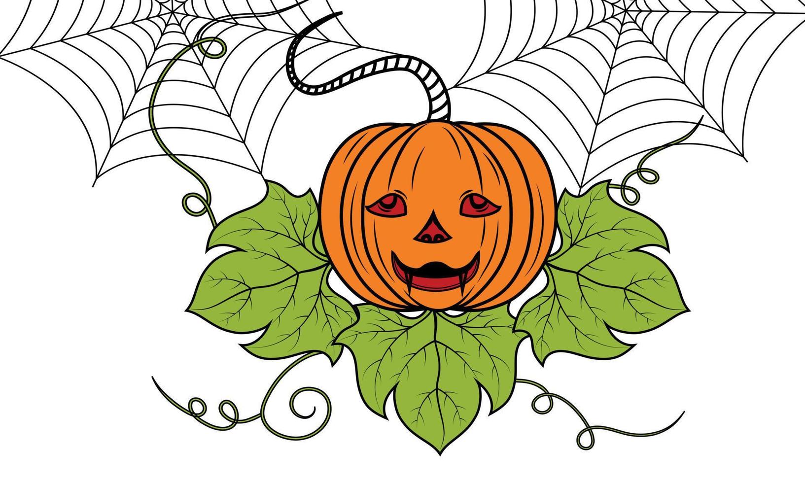 Calabazas De Halloween Para Colorear ilustración vectorial de calabaza. calabaza dibujada a mano para colorear vector de libro