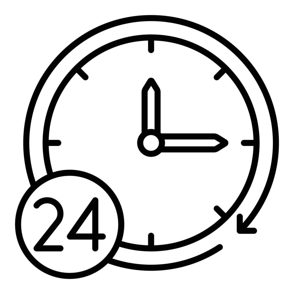 24 Hours Service Icon Style vector