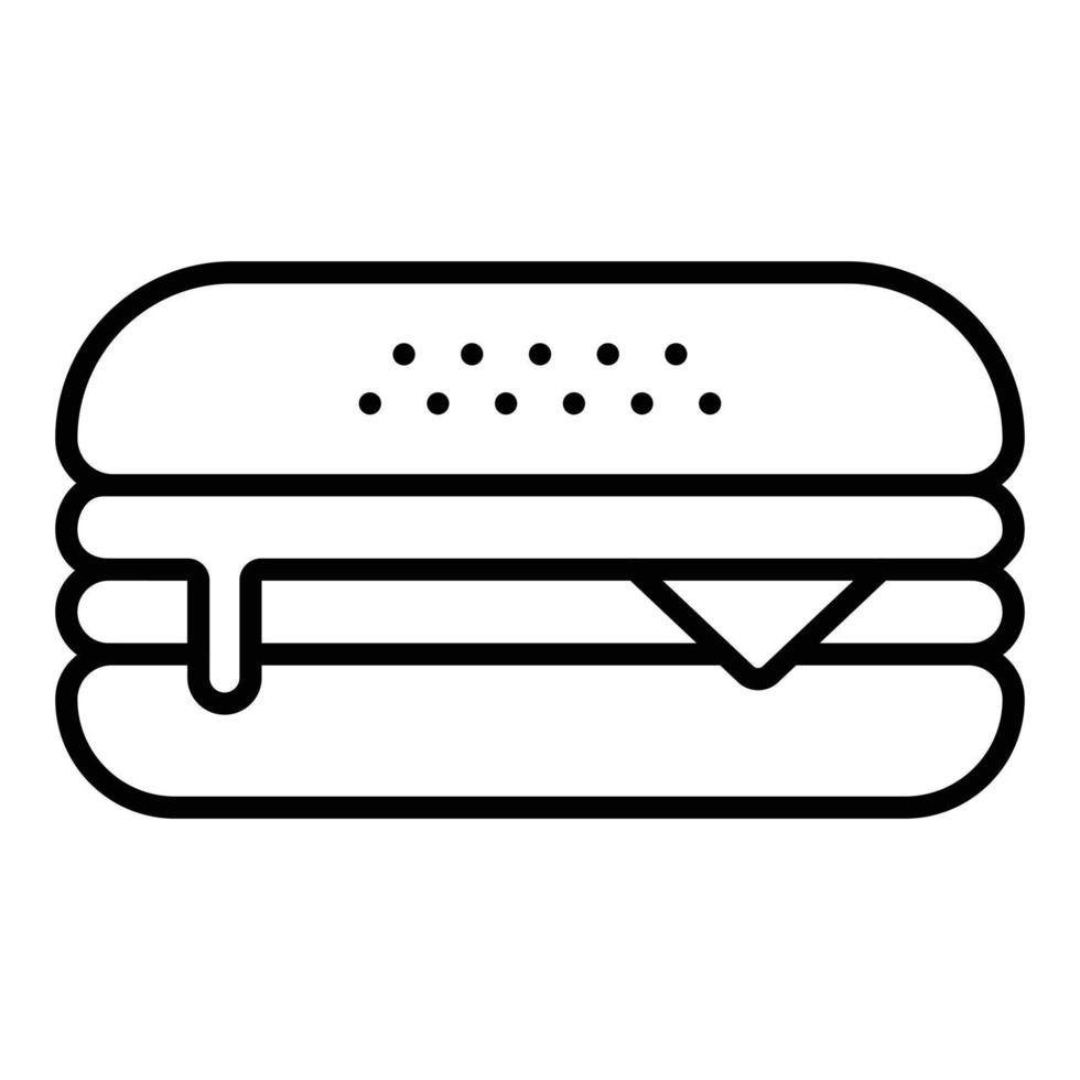 estilo de icono de hamburguesa con queso vector