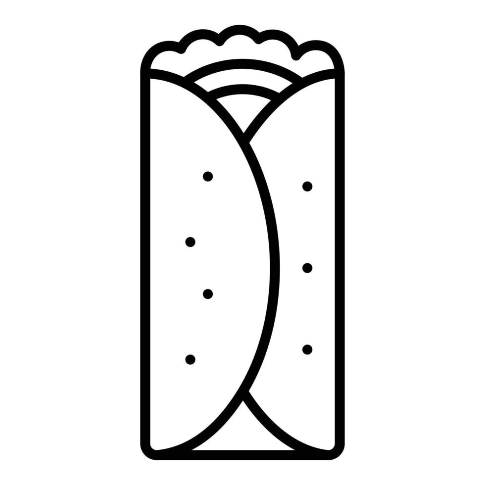 estilo de icono de burrito vector