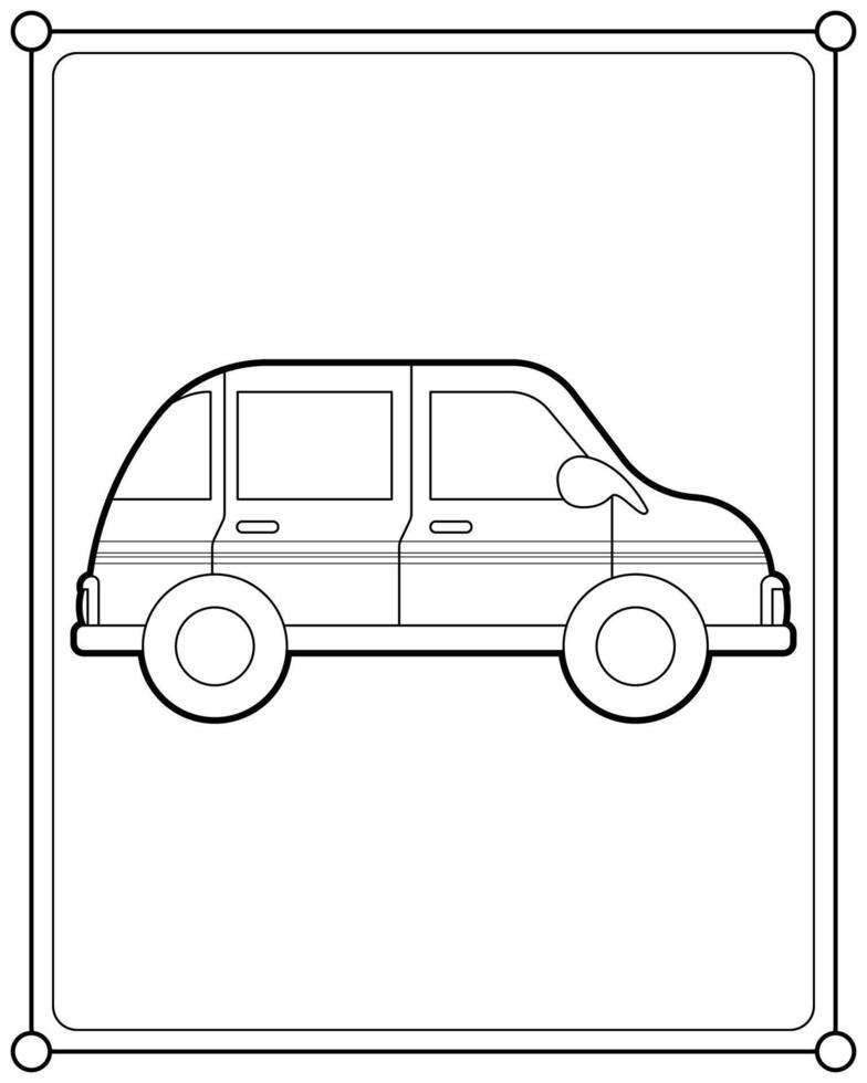 Car suitable for children's coloring page vector illustration