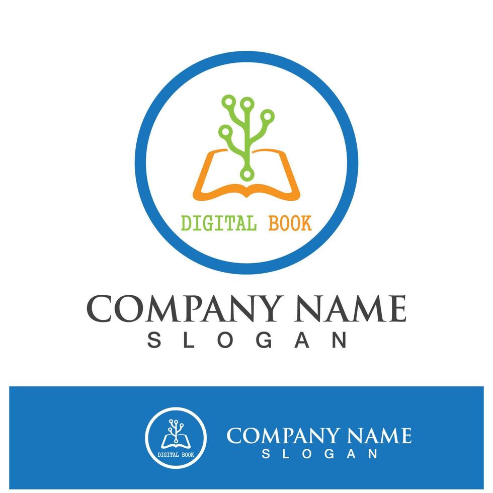 Digital book logo icon technology vector