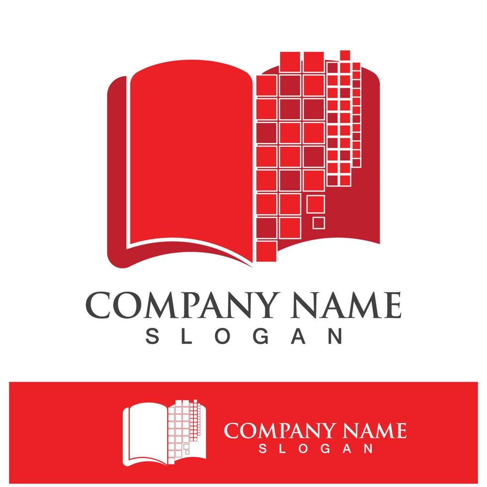 vector de tecnología de icono de logotipo de libro digital
