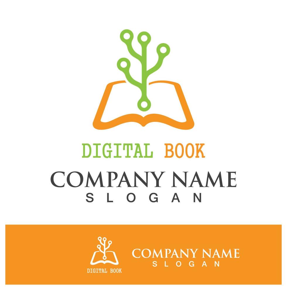 Digital book logo icon technology vector