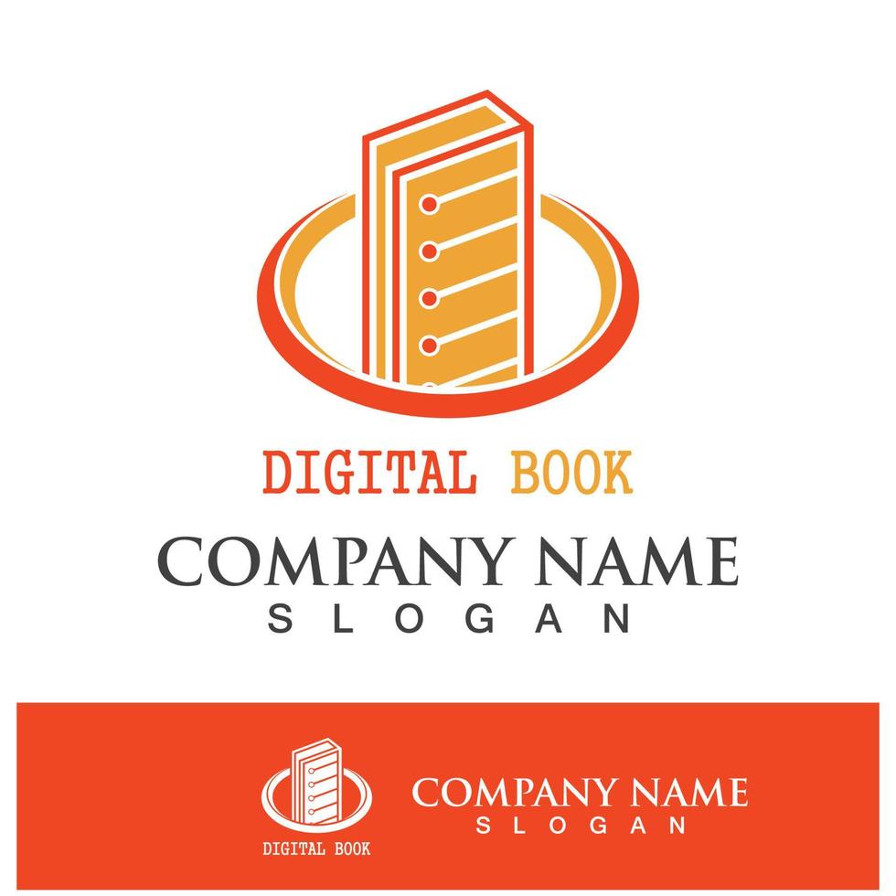 Digital book logo icon technology vector