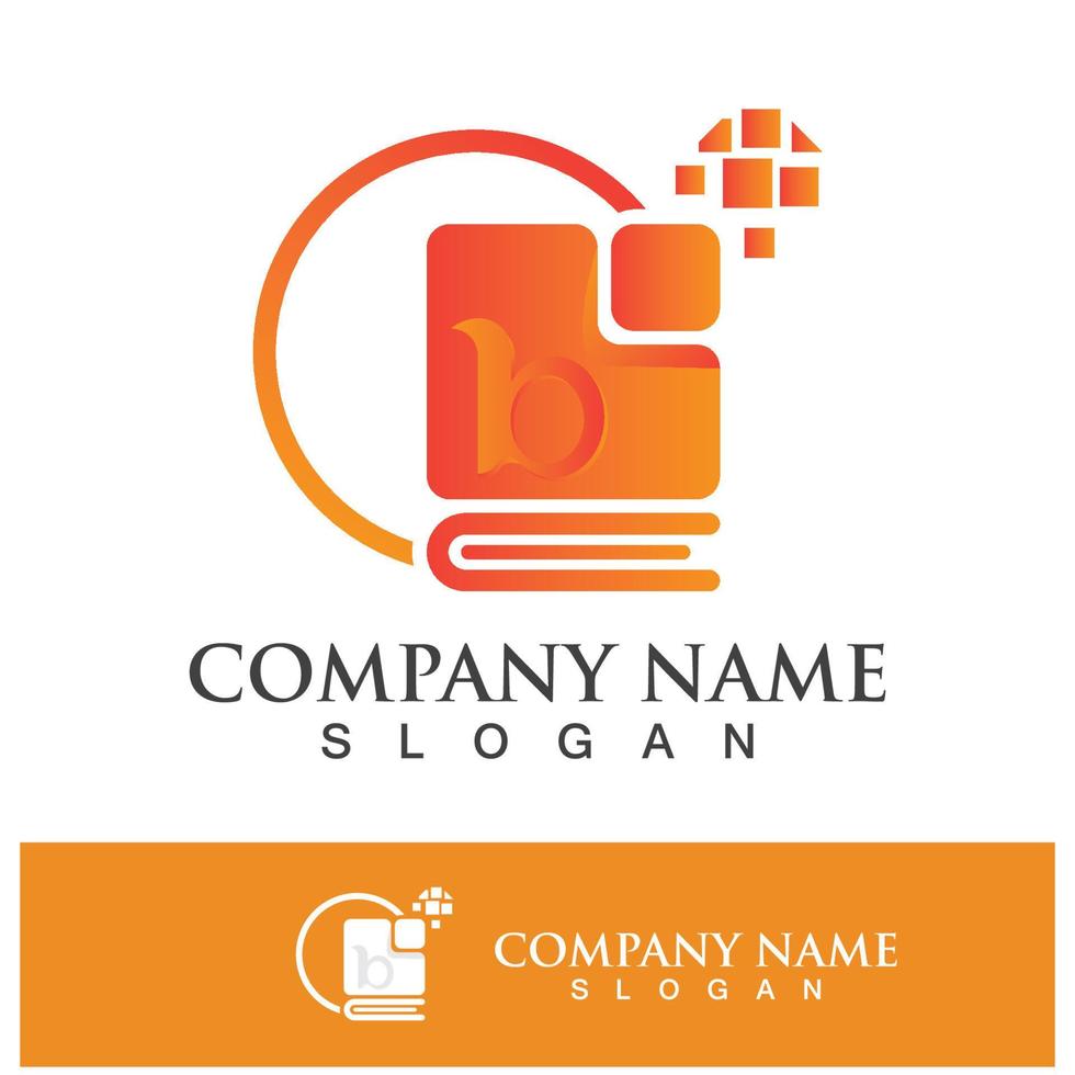 Digital book logo icon technology vector