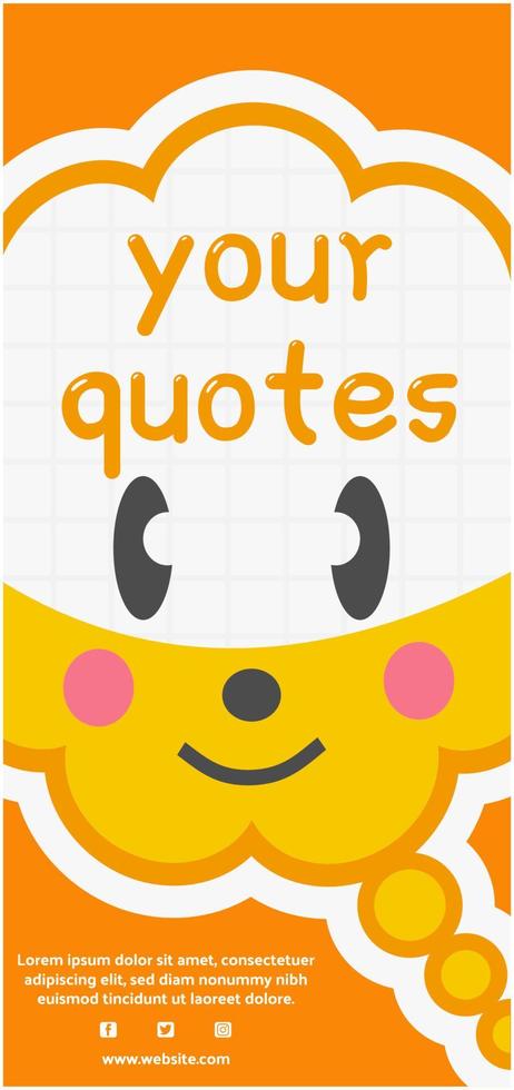 vertical banner template cute cartoon vector