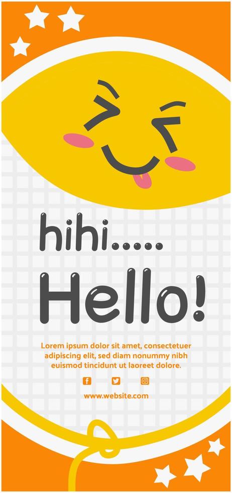 vertical banner template cute cartoon vector