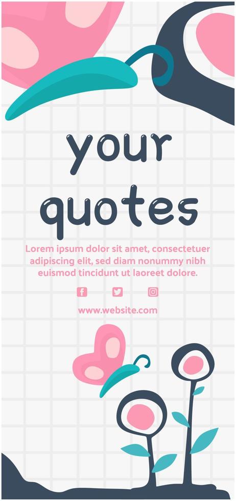 vertical banner template cute cartoon vector