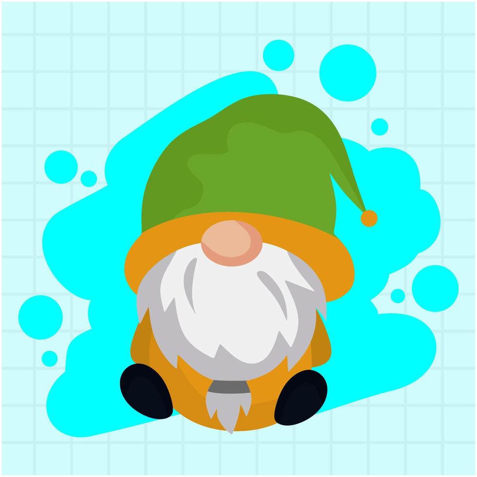 cute gnome cartoon character vector