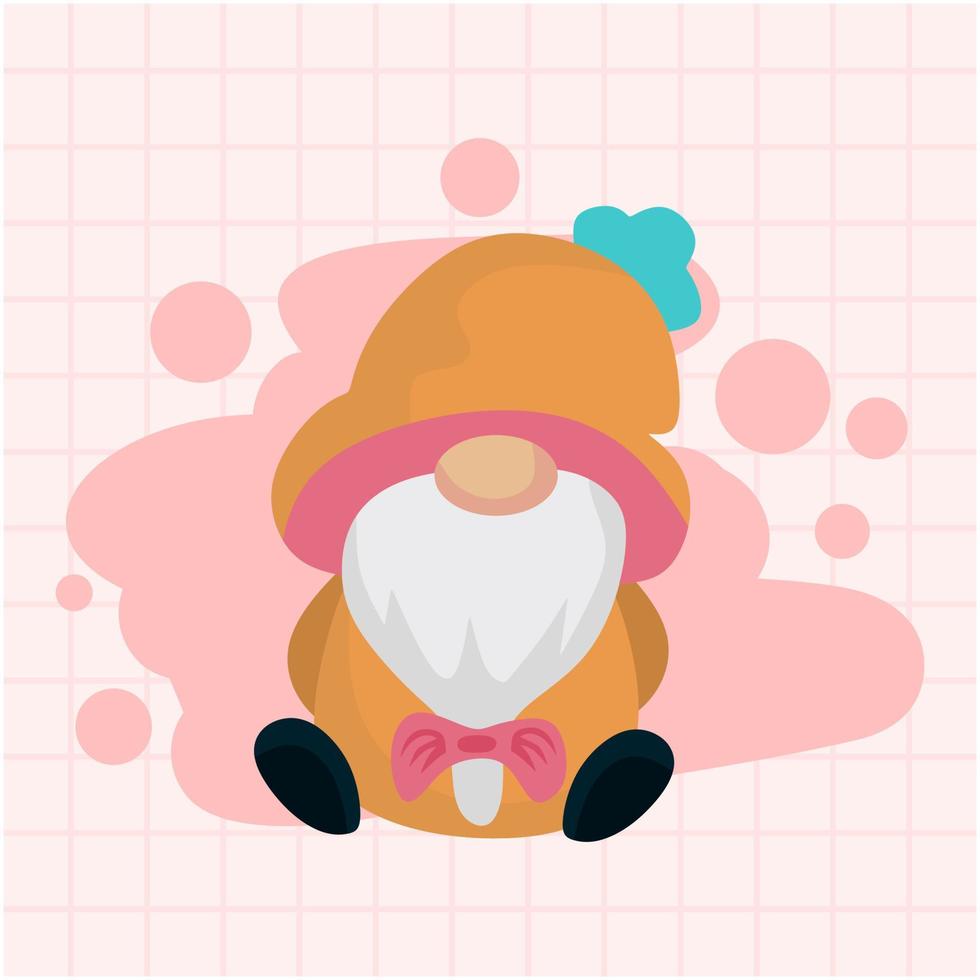 cute gnome cartoon character vector