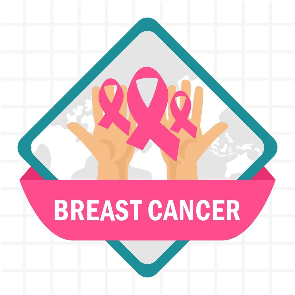 breast cancer day badge and banner template vector