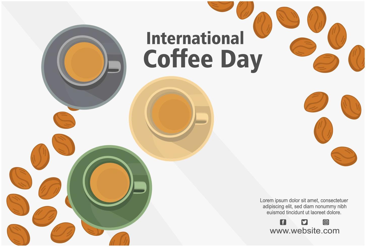 international coffee day template banner and poster vector