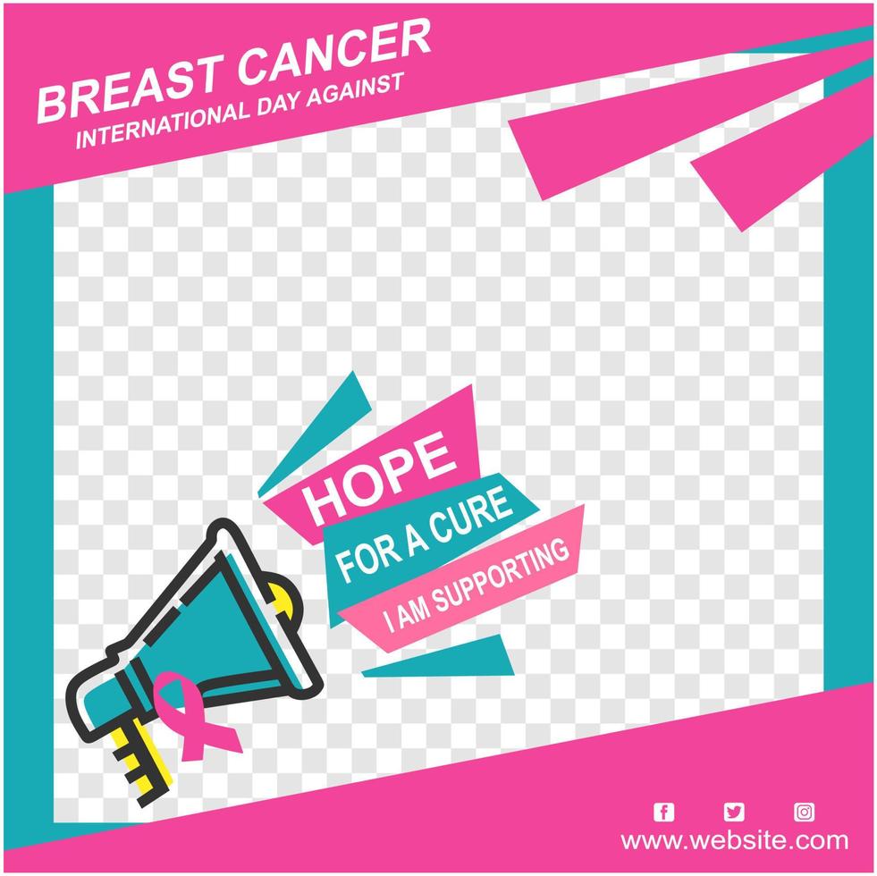 breast cancer day badge and banner template vector