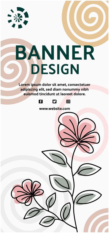 banner flower template background vertical vector