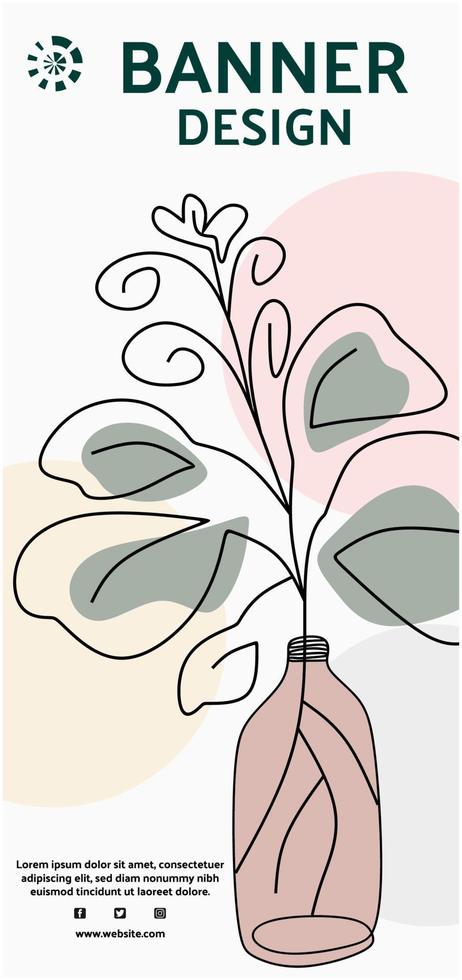 banner flower template background vertical vector