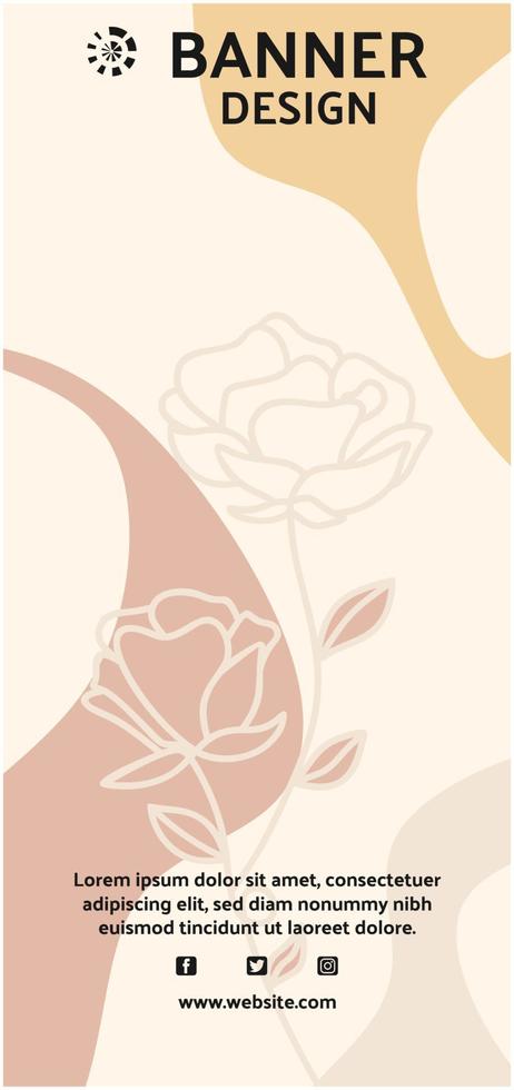 banner flower template background vertical vector