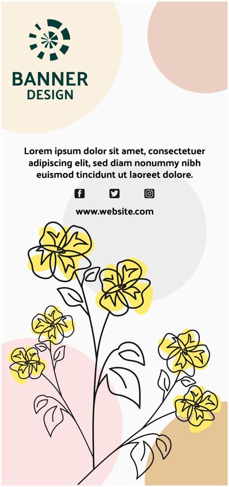 banner flower template background vertical vector