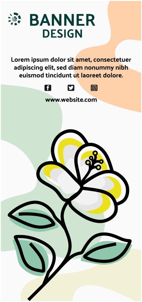 banner flor plantilla fondo vertical vector