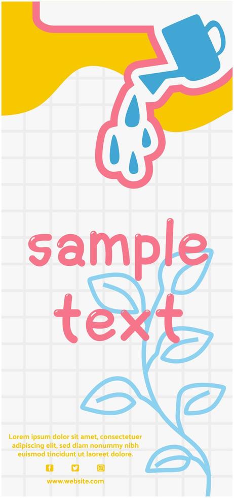 vertical banner template cute cartoon vector