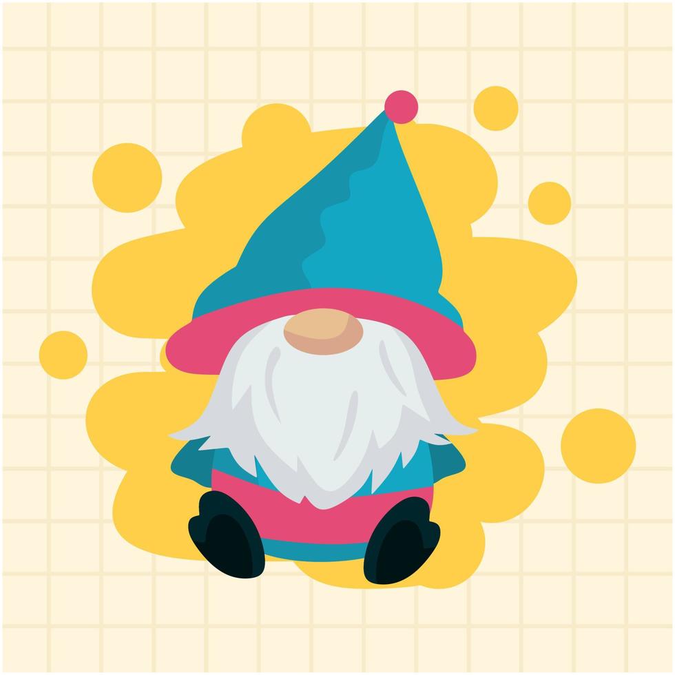 cute gnome cartoon character vector