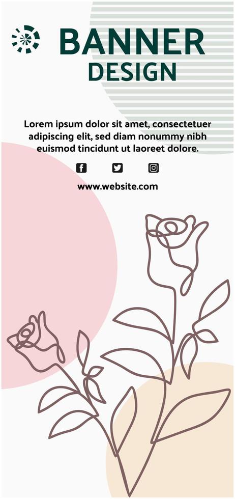 banner flor plantilla fondo vertical vector