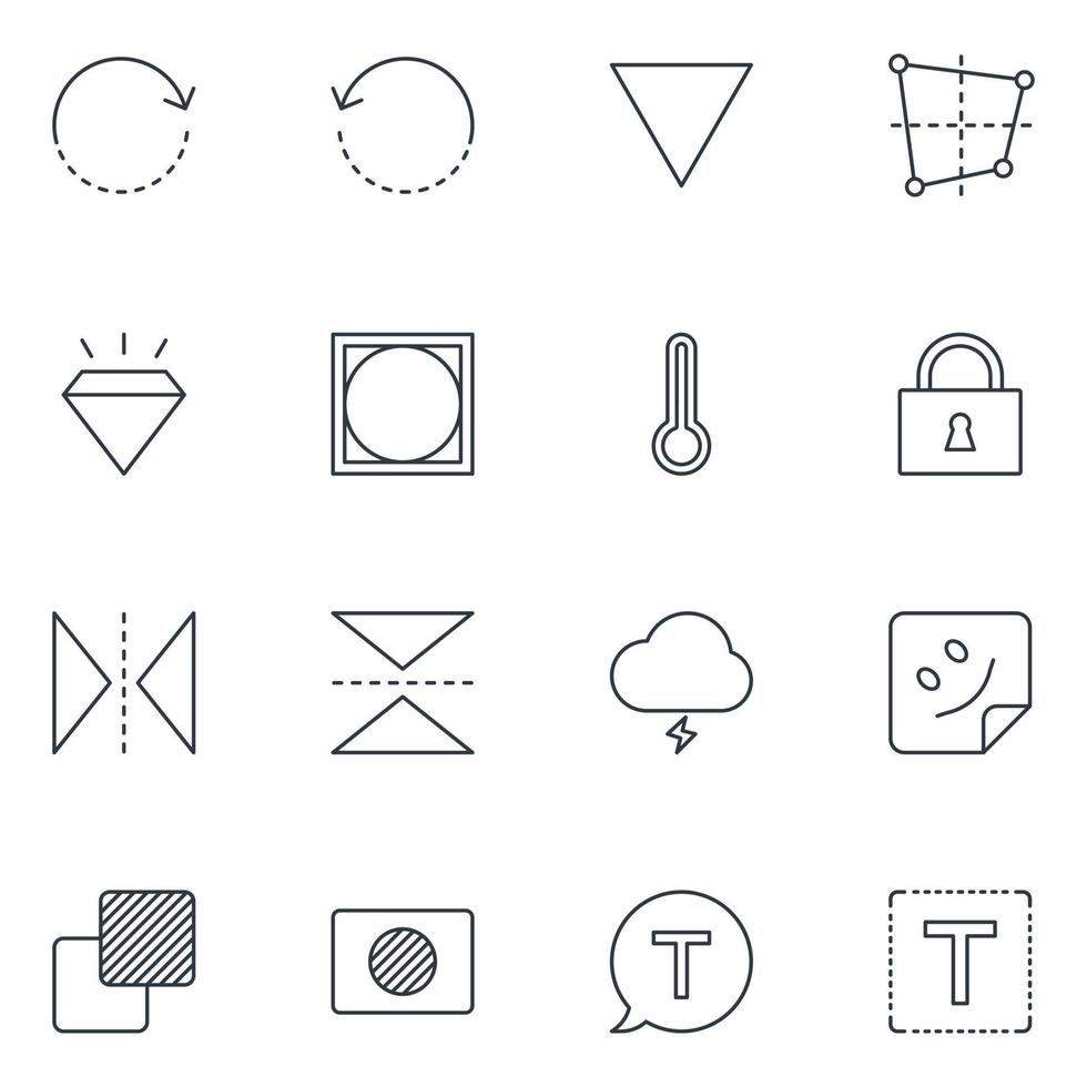 Photo Editing Line Icon Set vector