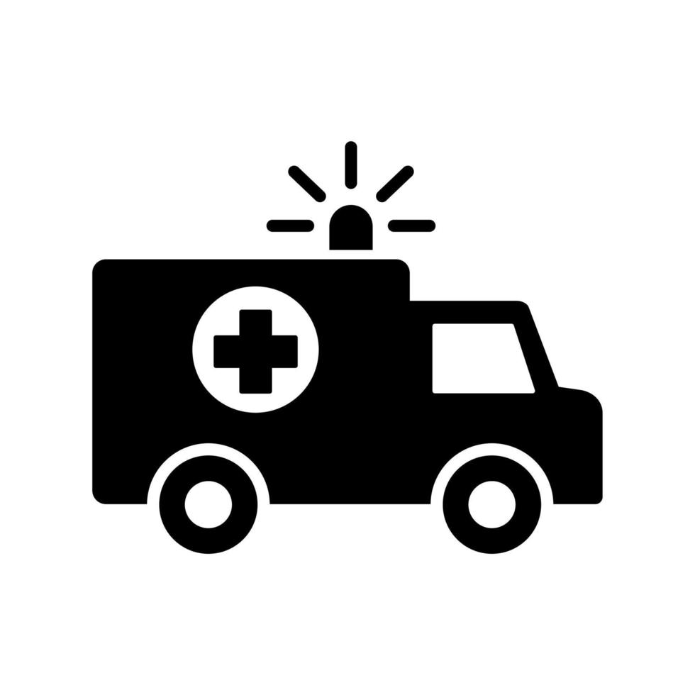 icono plano de ambulancia vector