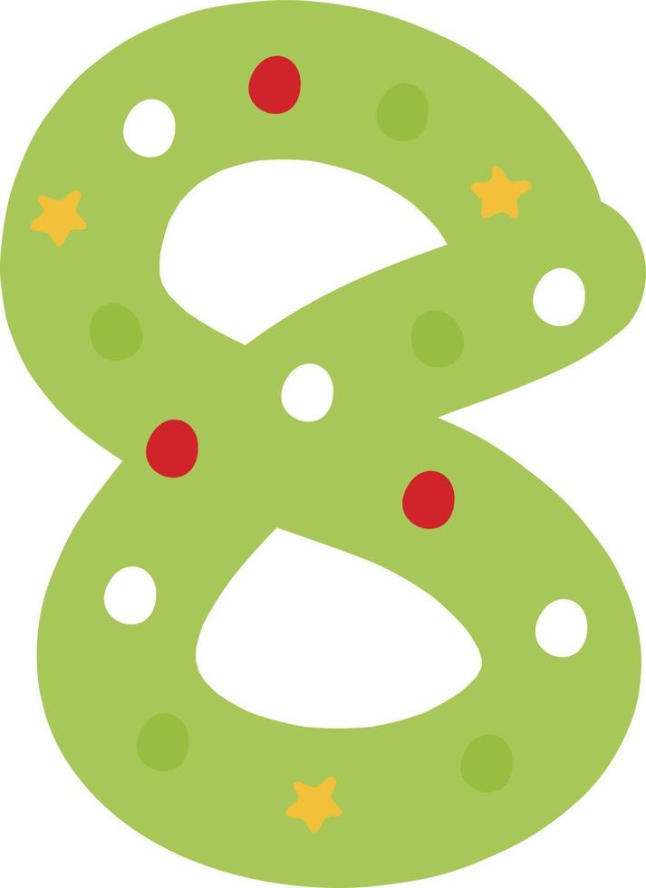 Christmas eight number decoration lettering vector