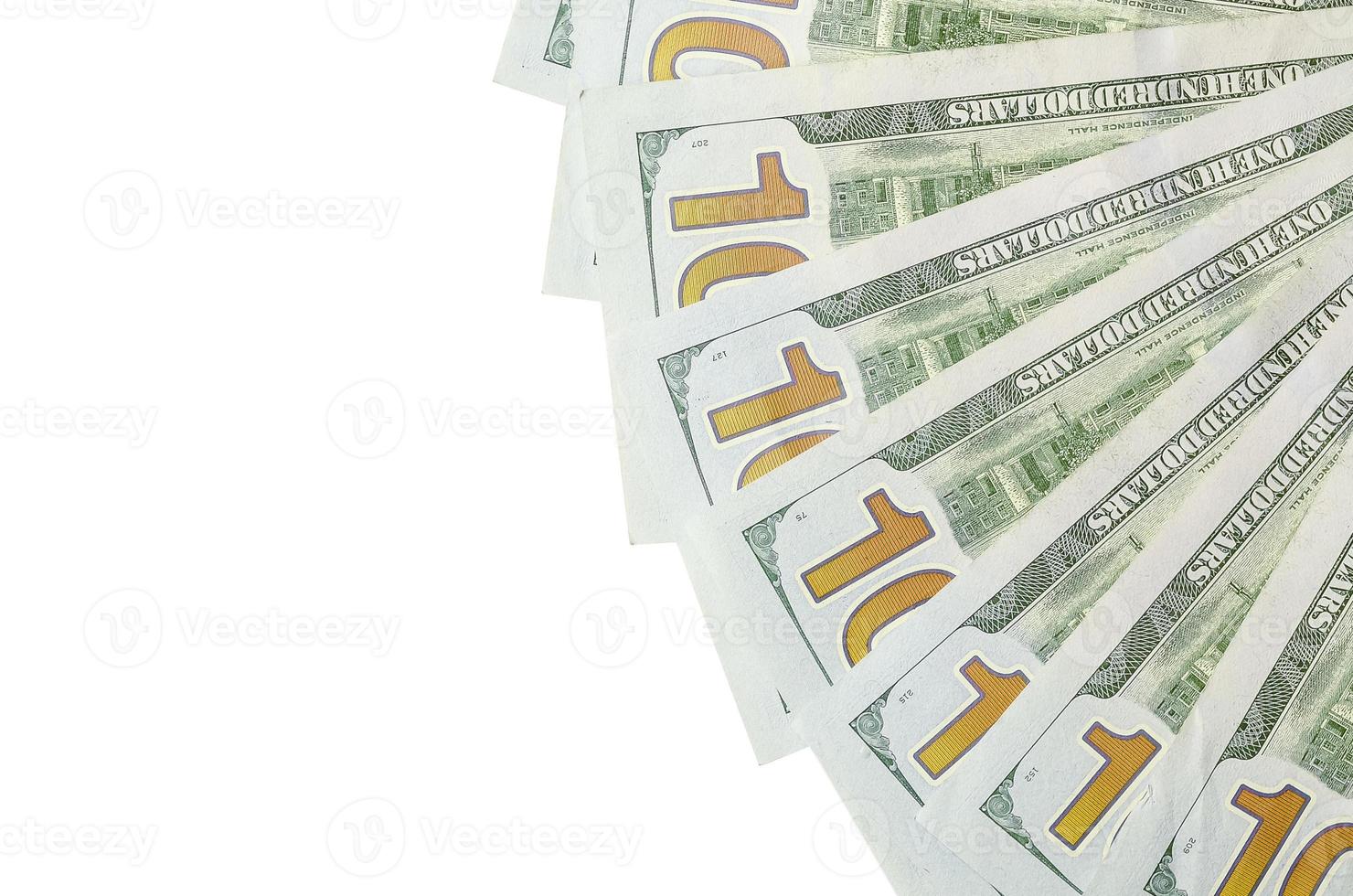 Dollar bills. American money isolated on white with copy space photo