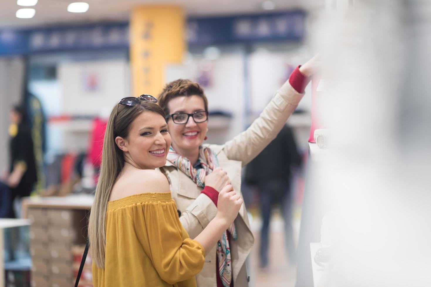 best friend shopping in big mall photo