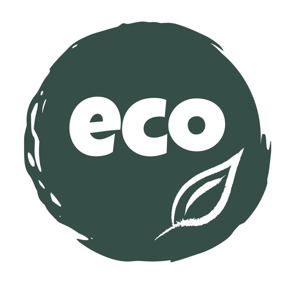 icon for packaging of ecological products on a white background with a leaf. Vector illustration