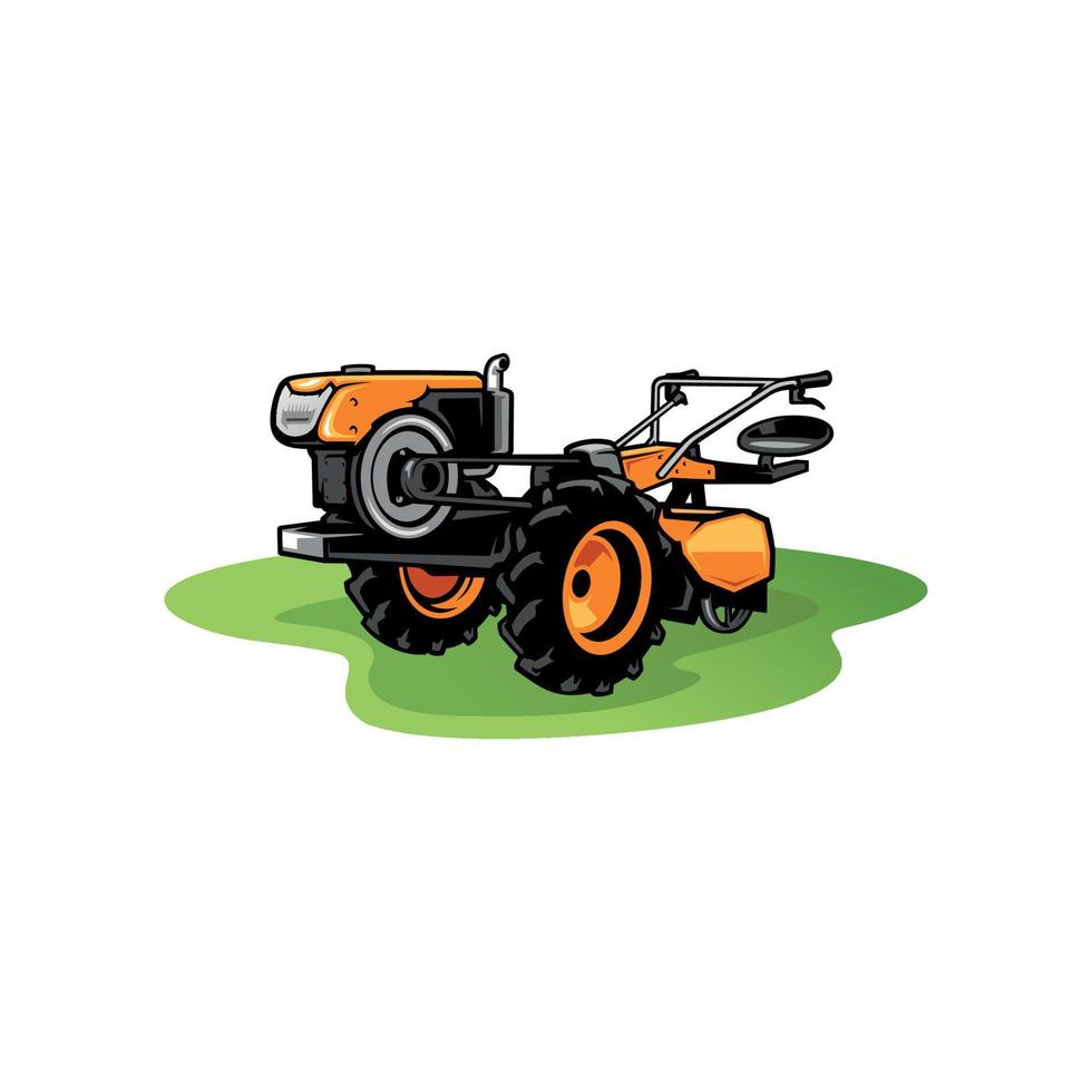 farm tractor illustration logo vector